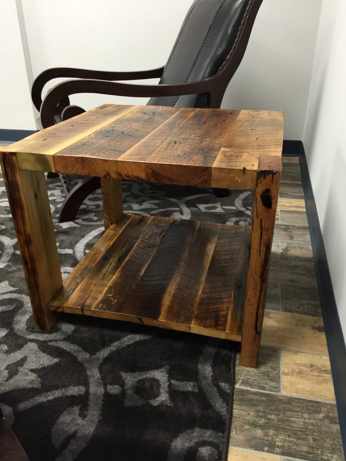 Reclaimed Wood End Table orlando