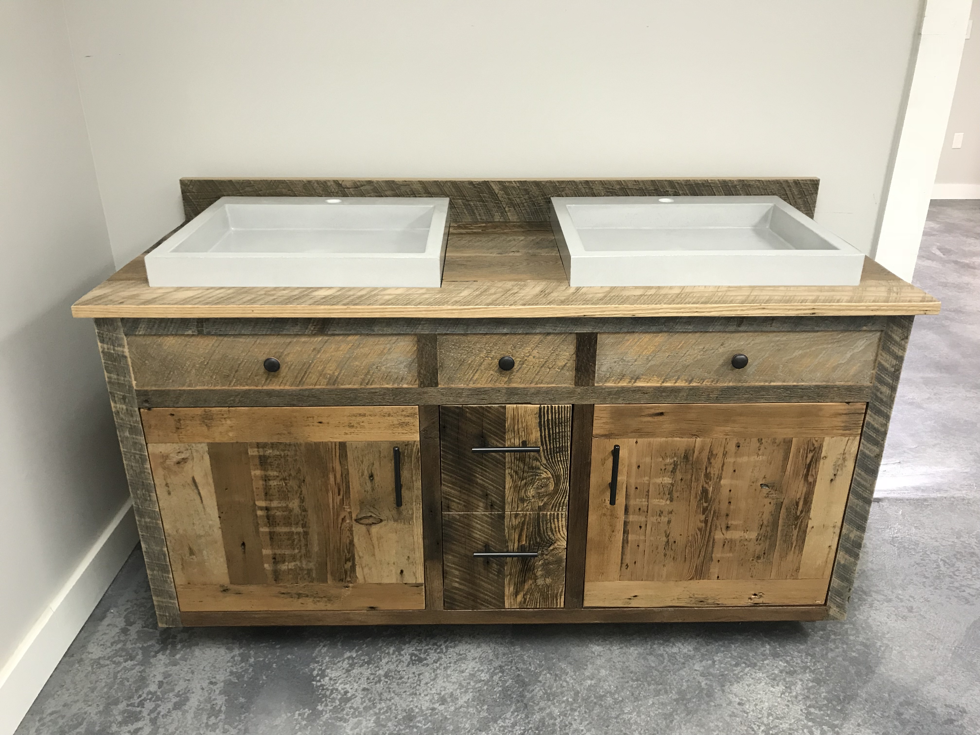 Paulsen 36 reclaimed wood single sink vanity. fama creations