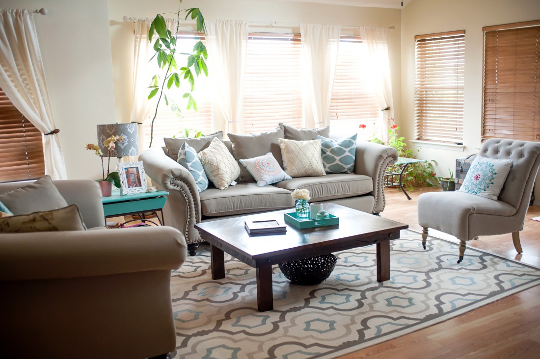 Custom chevron wood coffee table