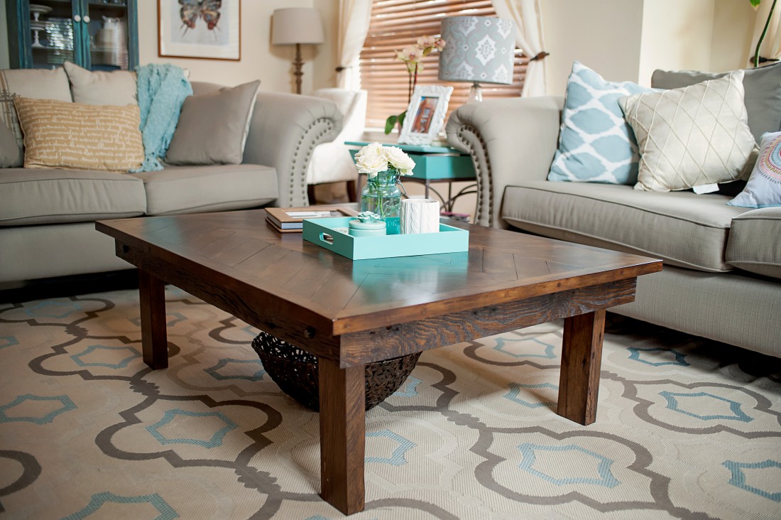 Custom reclaimed wood coffee table