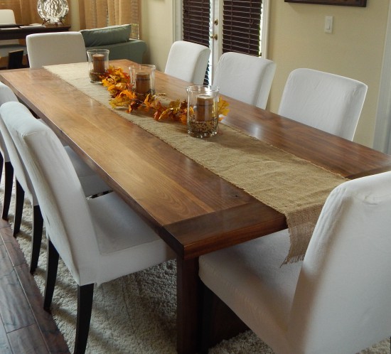 Reclaimed wood walnut dining room table