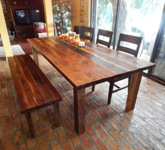 Reclaimed Lumber harvest style dining table orlando