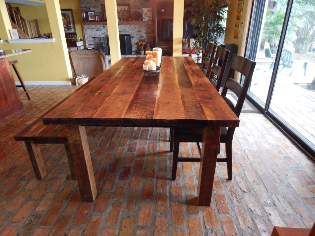 Reclaimed Lumber harvest style dining table orlando