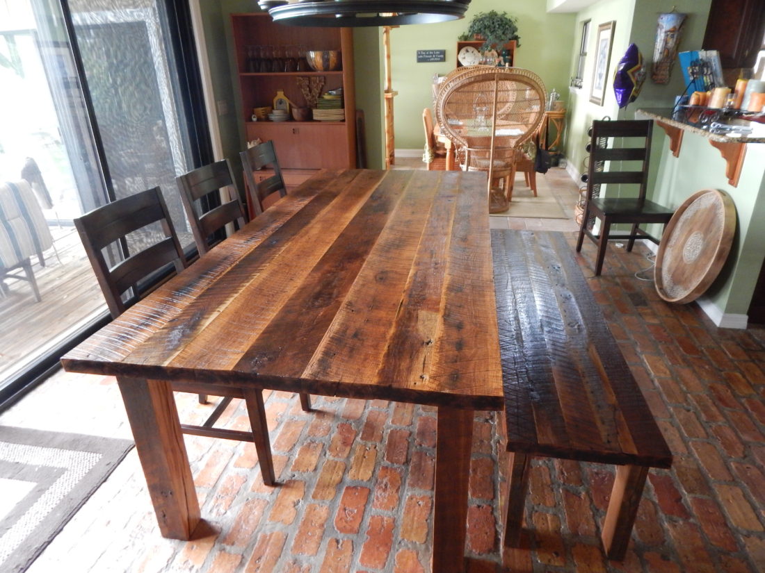 Reclaimed Lumber harvest style dining table orlando