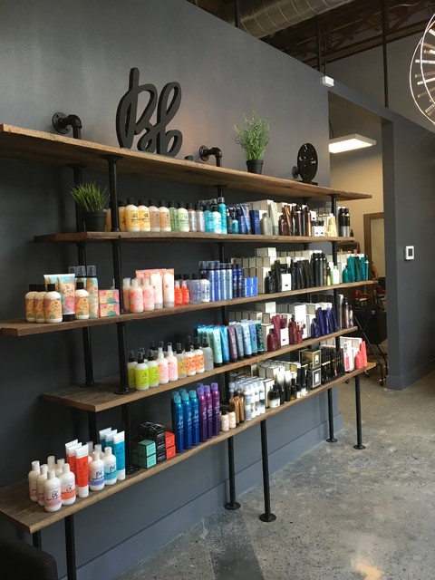 Dolce Vita Salon Reclaimed wood display shelving unit