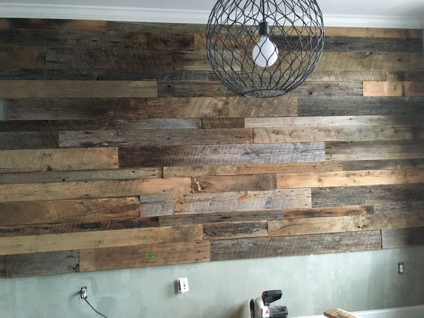 Kristy S Master Bedroom Reclaimed Wood Accent Wall Fama Creations - Barn Board Accent Wall In Bedroom