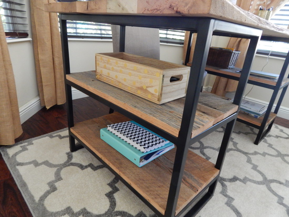 Orlando salvaged barn wood desk with metal base