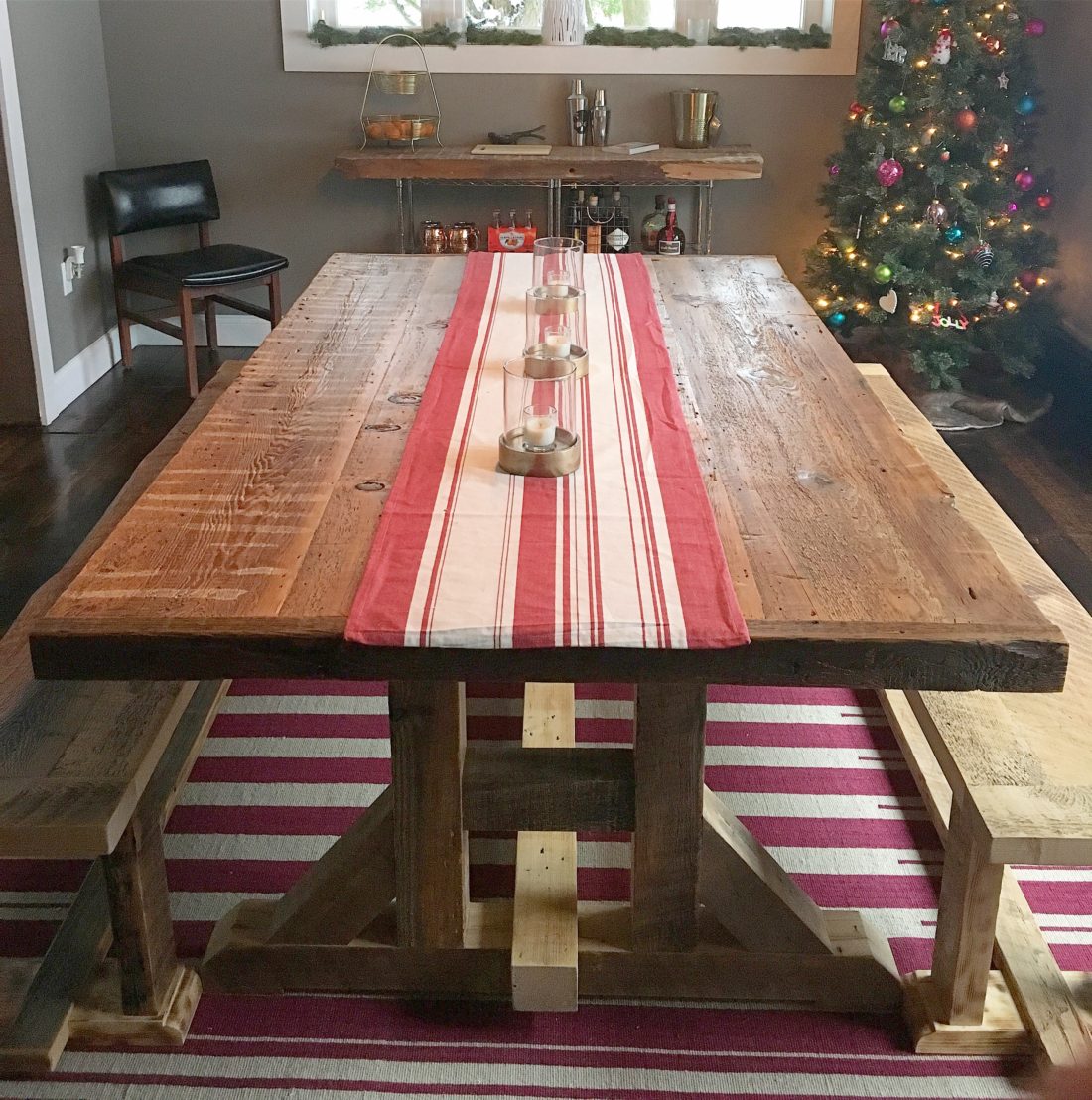 harvest dining table and benches