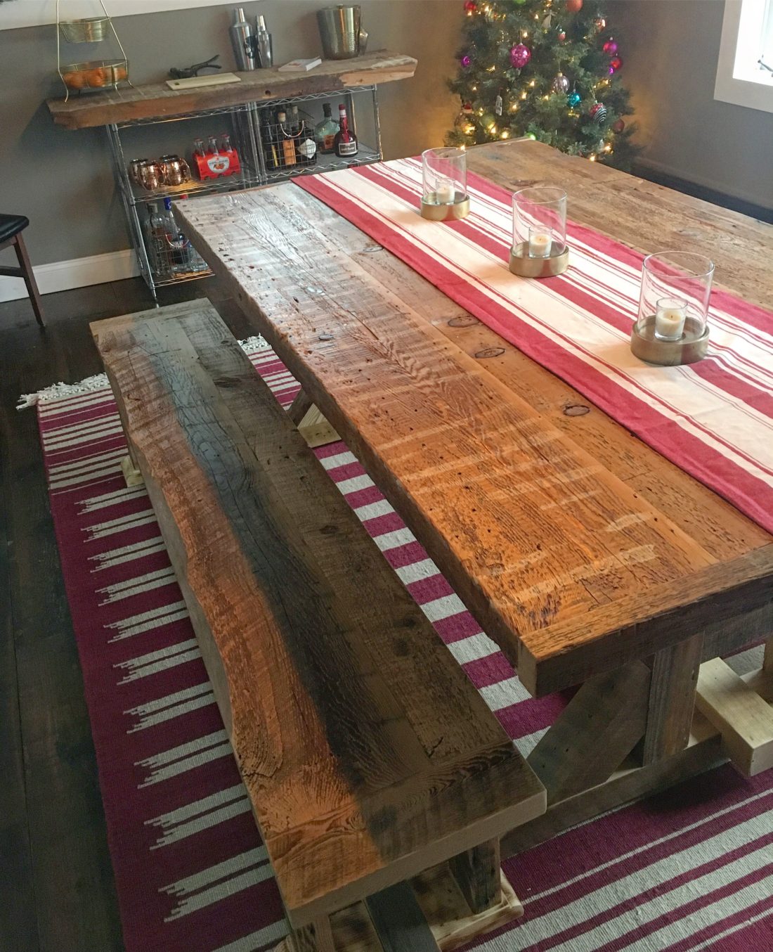 harvest dining table and benches